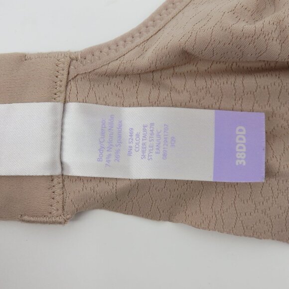 Secret Treasures 38DDD Pink Beige Perforated Light Padding Wireless Bra Bralette - Picture 11 of 14